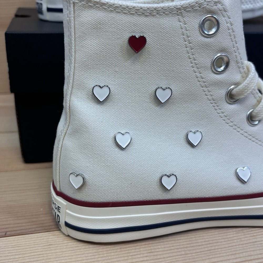 Converse Women Chuck Taylor All Star Sneakers Sz 7 Hearts High Top A19055C - Picture 5 of 10